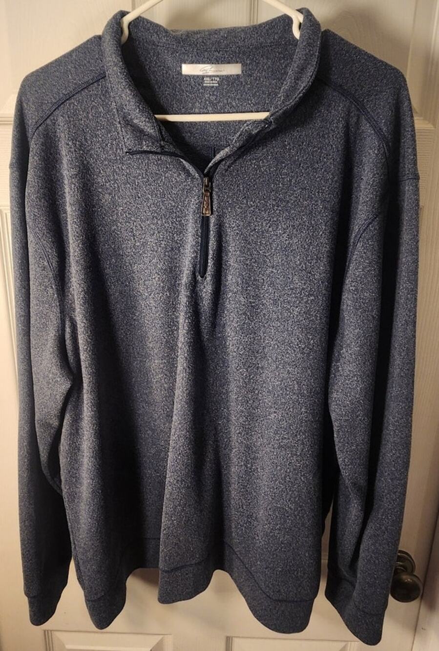 Greg Norman Mens Long Sleeve 1/4 Zip Polo Shirt Blue Gray Golf Pullover Size XXL - Picture 1 of 5